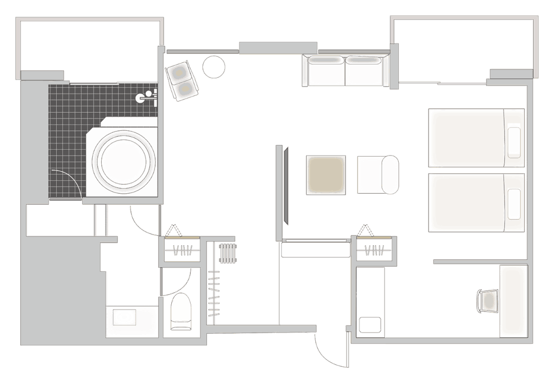 Floor plan of Doggie Villa 311 (Twilight)