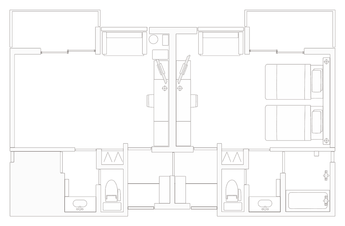 Floor plan of Doggie Villa 317 (Deluxe)