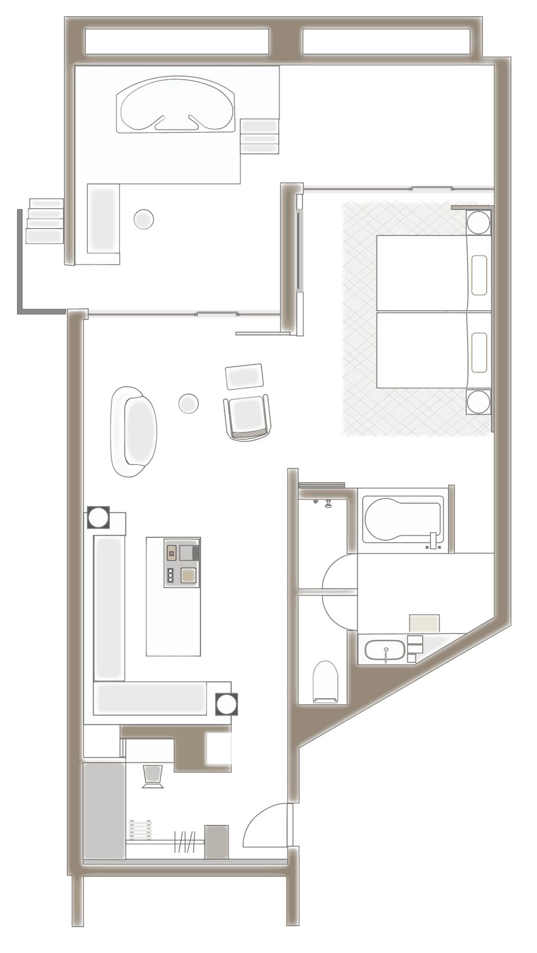 Floor plan of Jacuzzi Suite