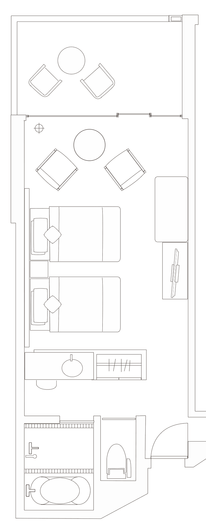 Floor plan of Deluxe Twin