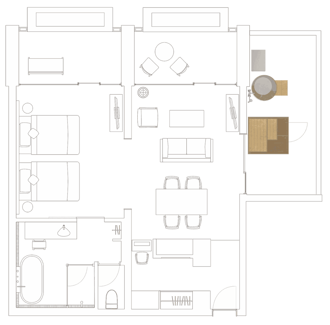 Floor plan of TOTONOU Suite “Sumi”