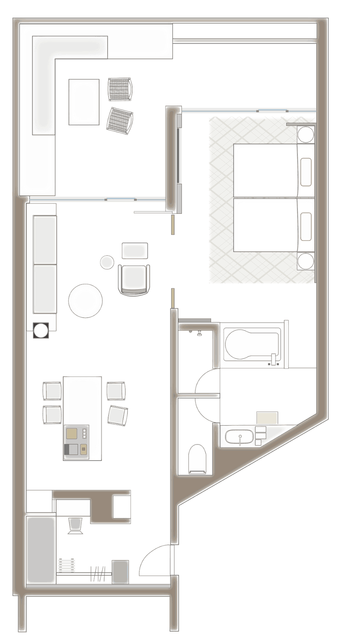 Floor plan of Balcony Corner Suite